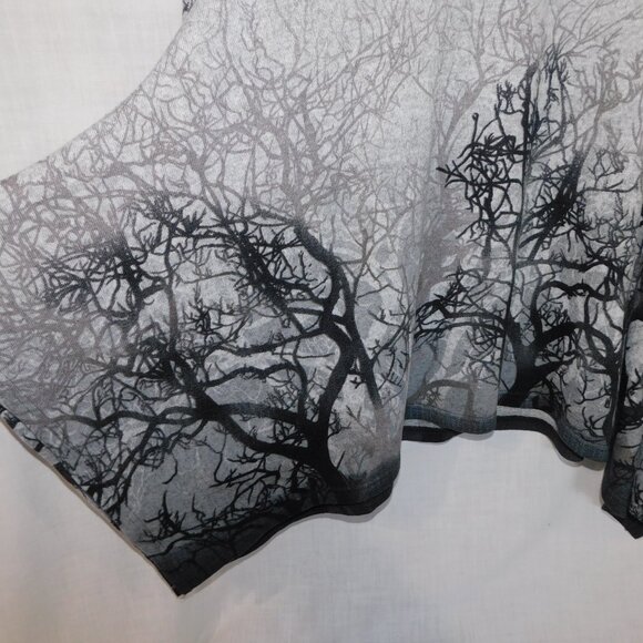 Orange Fashion Village Grey Black Forrest Trees Womens L  / XL Knit Tunic Top - Picture 8 of 12